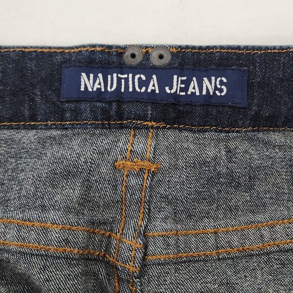 Y2K Nautica Womens Jean Skirt Maxi Stretch Denim Size 10 Dark Wash VTG 00s - Picture 7 of 10